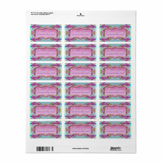 Roze Psychedelic Dank u Sticker Labels (Full Sheet)
