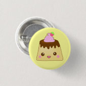 roze pudding schattig! ronde button 3,2 cm (Voorkant /achterkant)