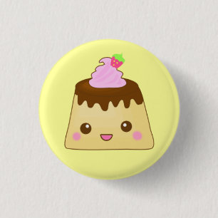 roze pudding schattig! ronde button 3,2 cm