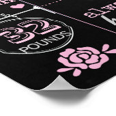 Roze Puddle Paris Birthday Party chalkboard Poster (Hoek)