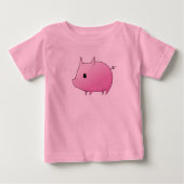 Roze Pudgy Piglet Baby T-shirt (Voorkant)