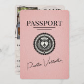 Roze Puerta Vallarta Paspoort Bewaar de datum Save The Date (Voorkant / Achterkant)