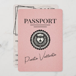 Roze Puerta Vallarta Paspoort Bewaar de datum Save The Date