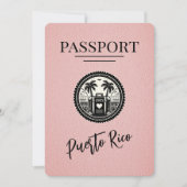 Roze Puerto Rico paspoort Save The Date (Voorkant)