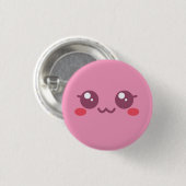 Roze Puff Face Button Vers 2 (Voorkant /achterkant)