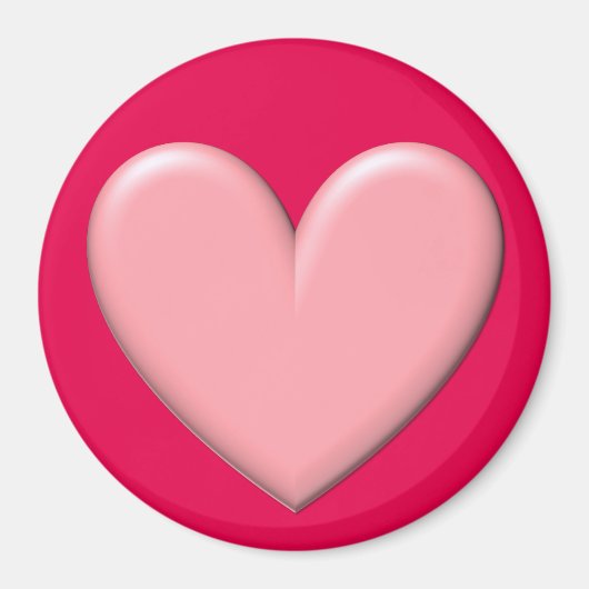 Roze Puffy Heart Magneet (Voorkant)