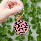 Roze Puffy Hearts Sleutelhanger (Hand)