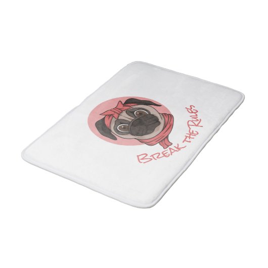 Roze pug Breek de Regels Bath Mat (Gekanteld)