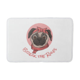 Roze pug Breek de Regels Bath Mat