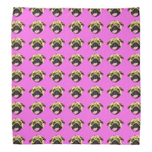 Roze pug gezicht bandana