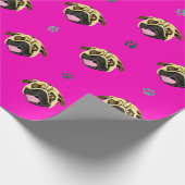 Roze Pug Inpakpapier Schokkend Roze (Hoek)
