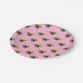 Roze Pug Papieren Borden Bordje (Gekanteld)