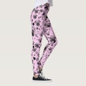 Roze Pug Print Leggings (Rechts)