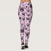 Roze Pug Print Leggings (Achterkant)