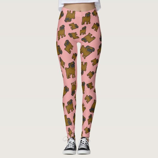 Roze pugs #6 leggings (Voorkant)