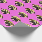 Roze Pugsgezicht Cadeaupapier (Hoek)