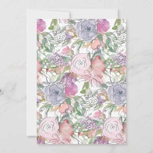 Roze puin blauw handvat Moederdag Kaart (Achterkant)