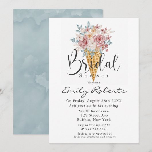 Roze puistblauw Tan Ice Cone Vrijgezellenfeest I Kaart (Voorkant / Achterkant)