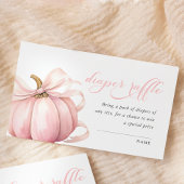 Roze Pumpkin Bow Baby shower Luier Raffle Informatiekaartje