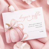Roze Pumpkin Bow Baby shower Luier Raffle Informatiekaartje