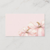 Roze Pumpkin Bow Baby shower Luier Raffle Informatiekaartje (Achterkant)