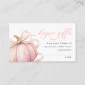 Roze Pumpkin Bow Baby shower Luier Raffle Informatiekaartje (Voorkant)