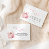 Roze Pumpkin Bow Baby shower Luier Raffle Ticket Informatiekaartje