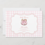 Roze Pumpkin Bow Girl Baby shower Kaart (Voorkant)
