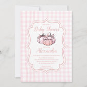 Roze Pumpkin Bow Girl Baby shower Kaart (Voorkant)