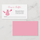 Roze Pumpkin Bow Girl Baby shower Luier Raffle Informatiekaartje (Voorkant / Achterkant)