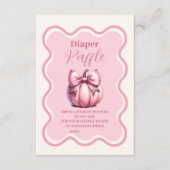 Roze Pumpkin Bow Girl Baby shower Raffle Diapper Informatiekaartje (Voorkant)