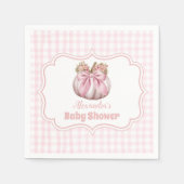 Roze Pumpkin Bow Girl Baby shower Servet (Voorkant)