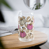 Roze Pumpkin Glass Coffee Cup, Herfst Seizoen Gift Blikvorm Glas