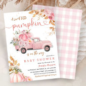 Roze Pumpkin Truck Baby shower Girl Little Pimpkin Kaart