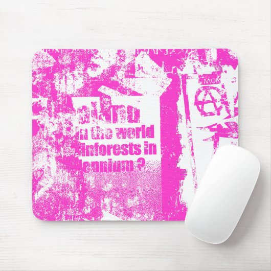 Roze Punk collage Muismat (Met muis)