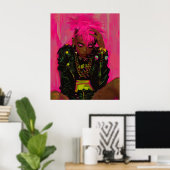 Roze Punk Graffiti Poster met AR Ele (Thuiskantoor)