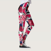 Roze Punk Grunge Union Jack met emoji's en Rozen Leggings (Rechts)