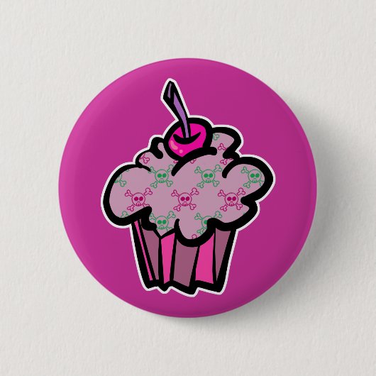 roze punk kruisingen ronde button 5,7 cm (Voorkant)