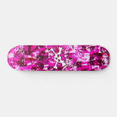 Roze Punk Skull Skateboard (Horizontaal)