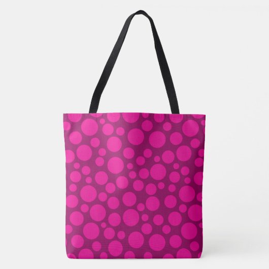 Roze puntcirkels afdrukken tote bag (Voorkant)