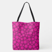 Roze puntcirkels afdrukken tote bag (Achterkant)
