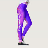 Roze puntenpatroon met naam op BRIGHT VIOLET Leggings (Rechts)