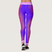 Roze puntenpatroon met naam op BRIGHT VIOLET Leggings (Achterkant)