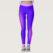 Roze puntenpatroon met naam op BRIGHT VIOLET Leggings (Voorkant)