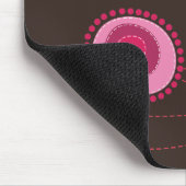 Roze puntjes & Happy Birds Pattern Mousepad Muismat (Hoek)