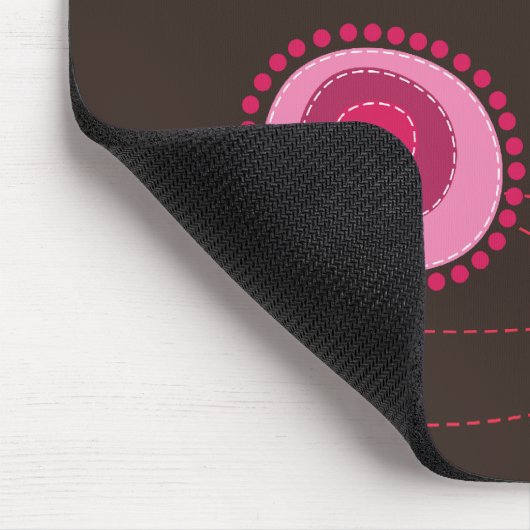 Roze puntjes & Happy Birds Pattern Mousepad Muismat (Hoek)