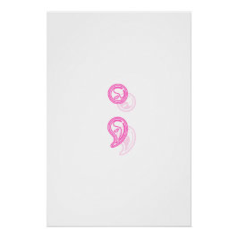 Roze puntkomma-schaduwposter perfect poster