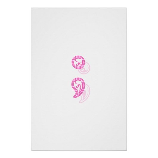 Roze puntkomma-schaduwposter perfect poster (Voorkant)