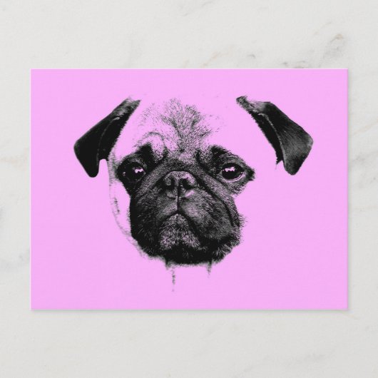 roze pup briefkaart (Voorkant)