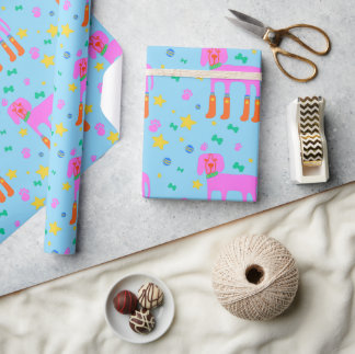 Roze Pup Cadeaupapier